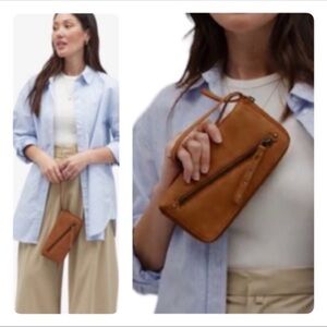 Free People DISTRESSED VEGAN WRISTLET WALLET CLUTCH NWT